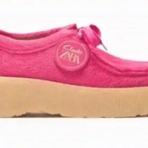 Zara x Clarks Wallabees Calf Hair Chunky heel